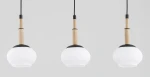 Ceres lampa wisząca 3xE14 czarna jasne drewno 62595