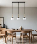 Ceres lampa wisząca 3xE14 czarna jasne drewno 62595