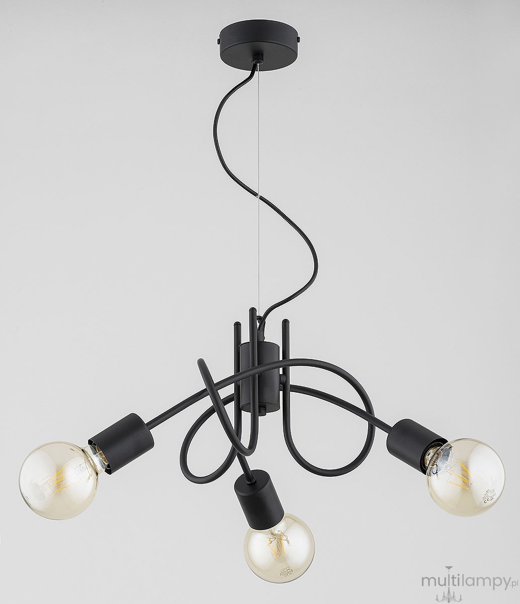Mika lampa wisząca 3xE27 czarna 62599