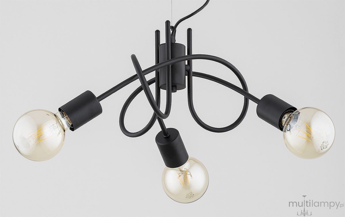 Mika lampa wisząca 3xE27 czarna 62599