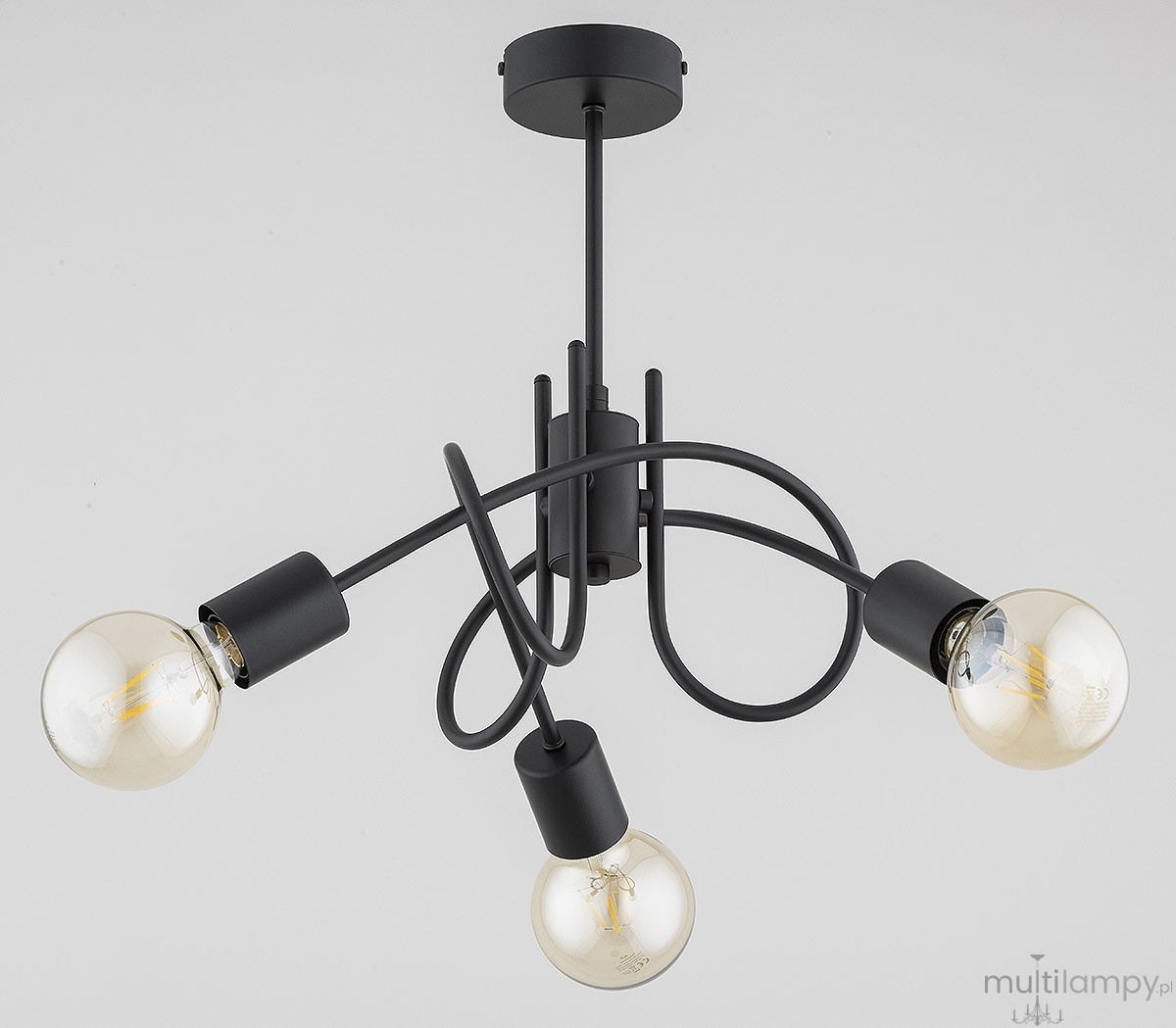 Mika lampa sufitowa 3xE27 czarna 62600