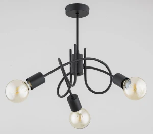 Mika lampa sufitowa 3xE27 czarna 62600