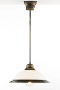 Opal lampa wisząca 1xE27 mosiądz patynowany 11