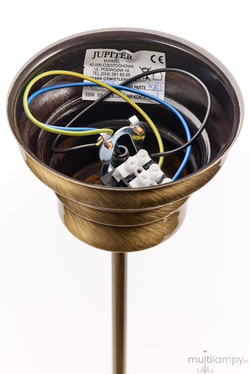 Opal lampa wisząca 1xE27 mosiądz patynowany 11