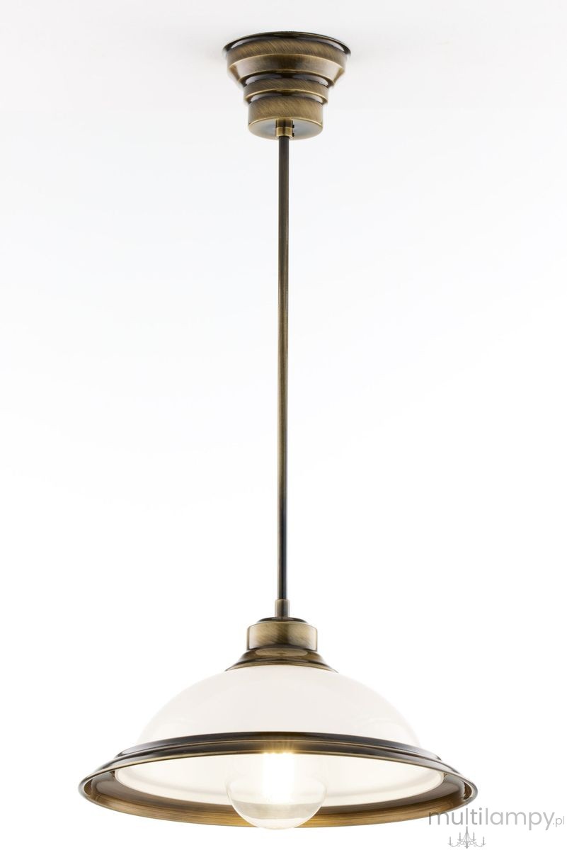 Opal lampa wisząca 1xE27 mosiądz patynowany 11