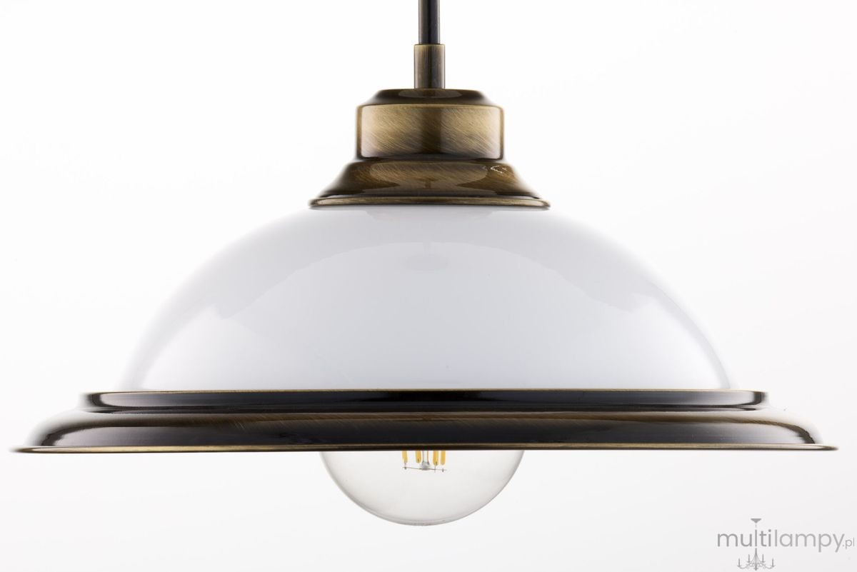Opal lampa wisząca 1xE27 mosiądz patynowany 11