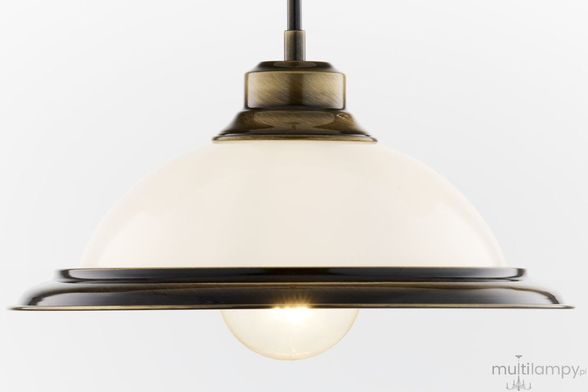 Opal lampa wisząca 1xE27 mosiądz patynowany 11