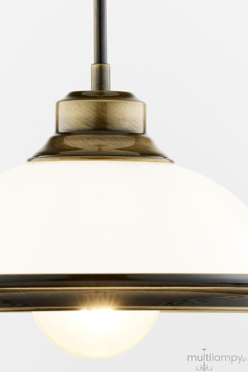 Opal lampa wisząca 1xE27 mosiądz patynowany 11
