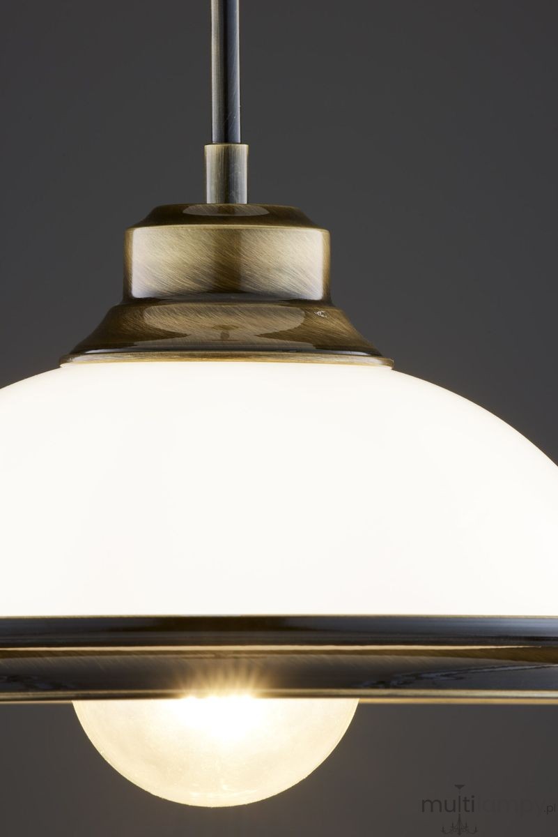 Opal lampa wisząca 1xE27 mosiądz patynowany 11
