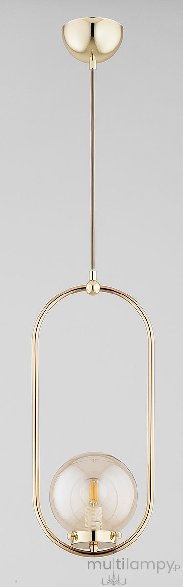Oval lampa wisząca E14 złota 61453