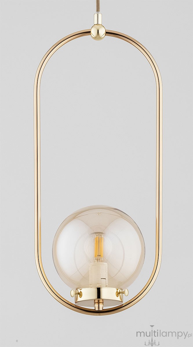 Oval lampa wisząca E14 złota 61453