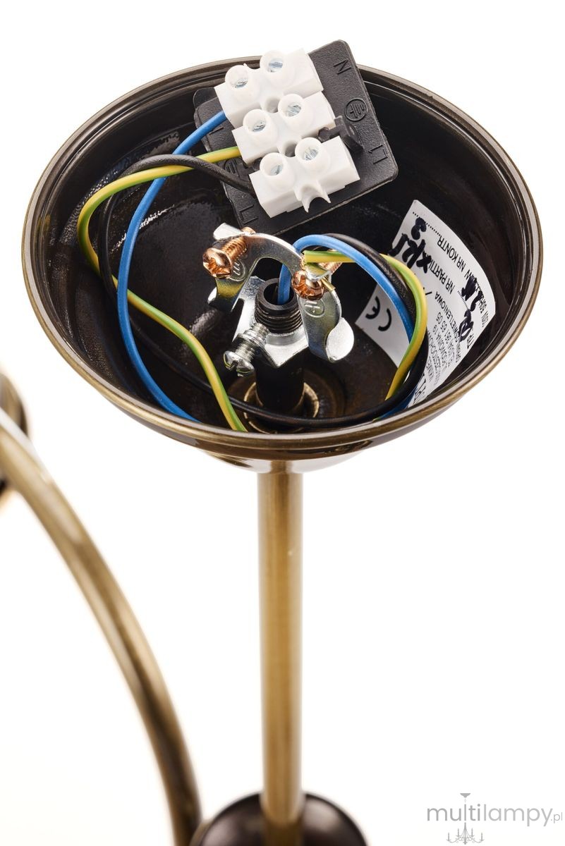 Opal lampa wisząca 2xE27 mosiądz patynowany 12