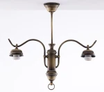 Opal lampa wisząca 2xE27 mosiądz patynowany 12