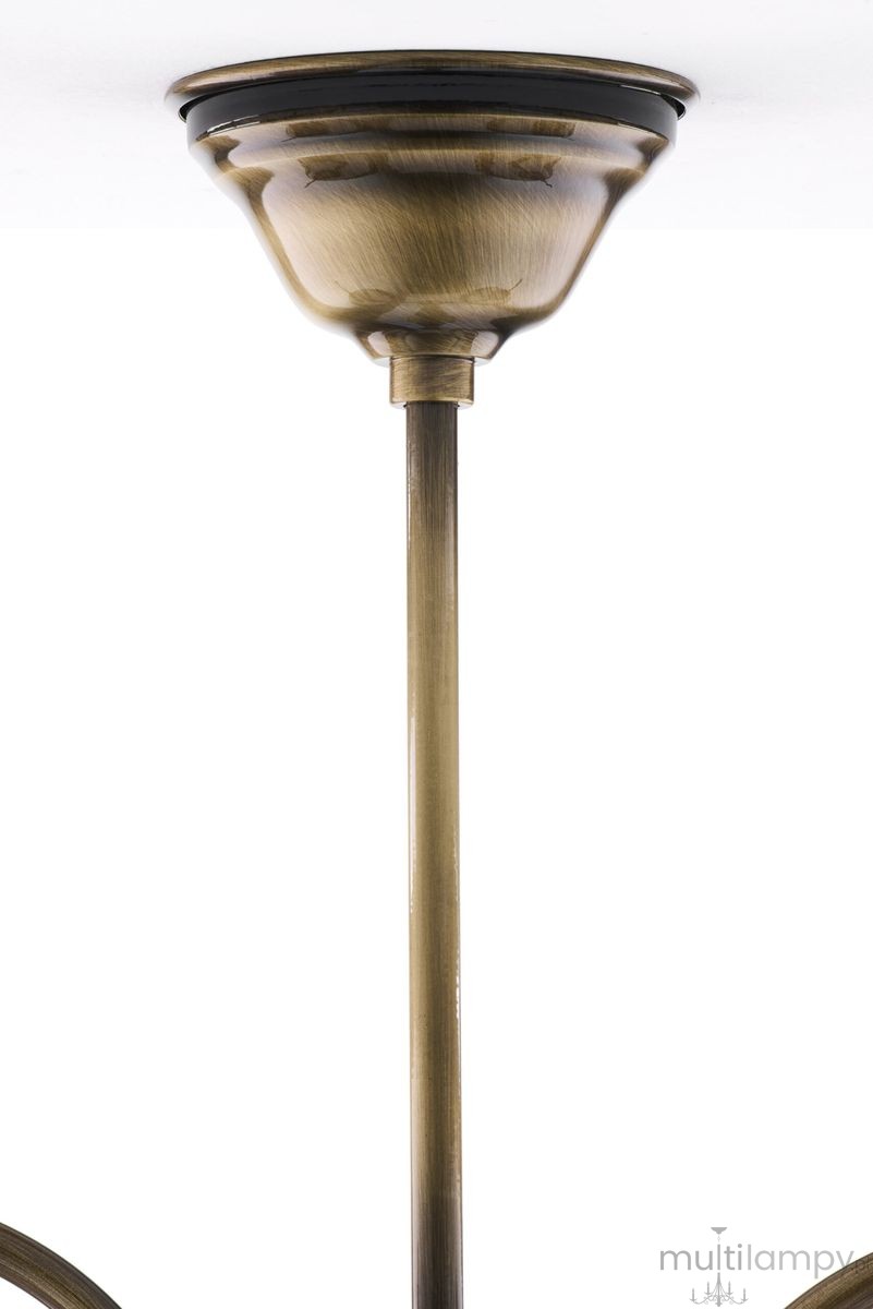 Opal lampa wisząca 2xE27 mosiądz patynowany 12