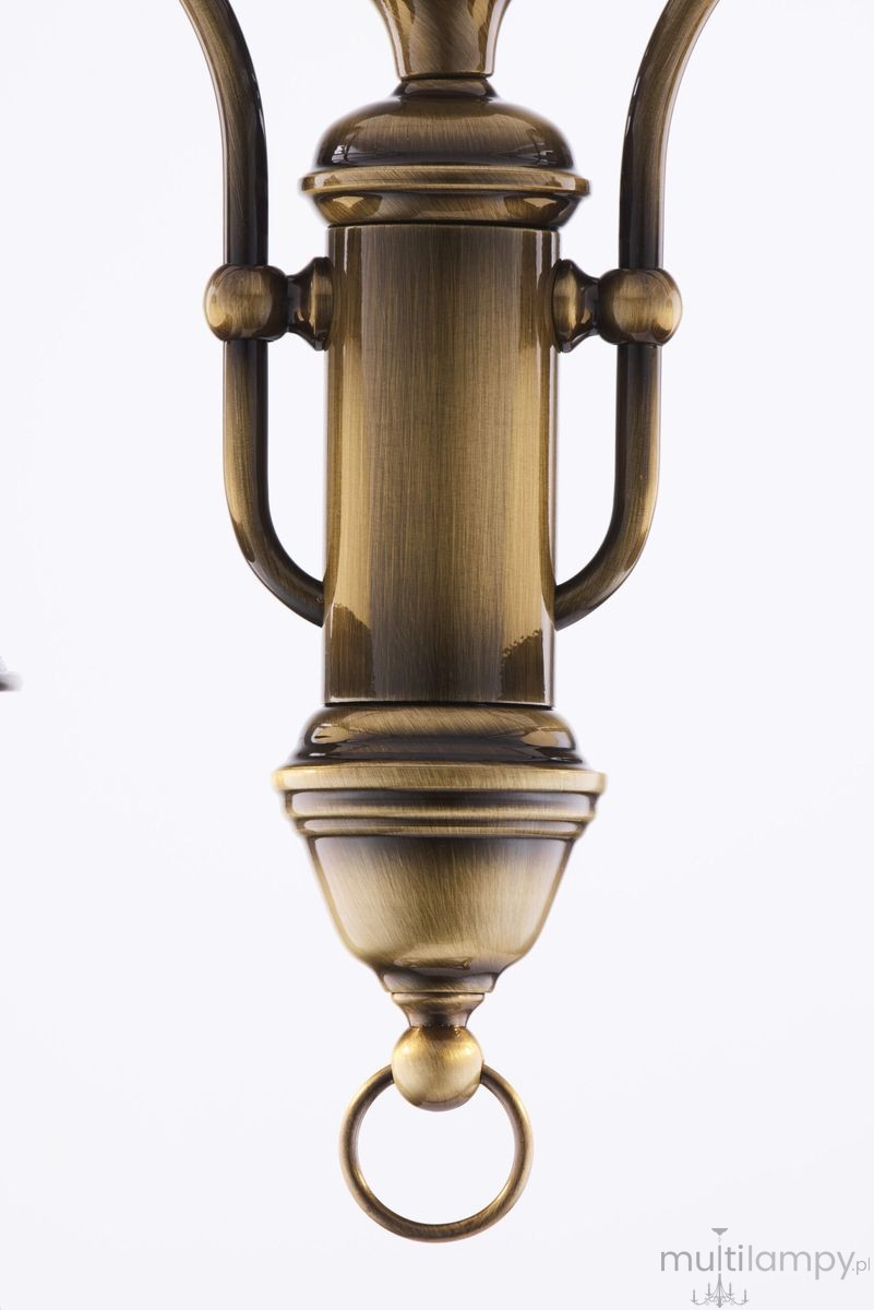 Opal lampa wisząca 2xE27 mosiądz patynowany 12