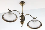 Opal lampa wisząca 2xE27 mosiądz patynowany 12