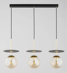 Qeency lampa wisząca 3xE14 czarna bursztyn 62570