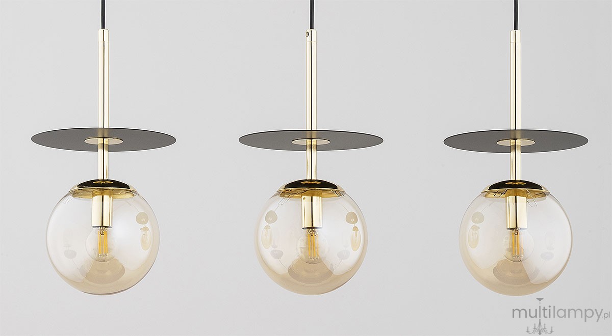 Qeency lampa wisząca 3xE14 czarna bursztyn 62570
