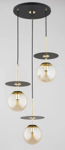 Qeency lampa wisząca 3xE14 czarna bursztyn 62571