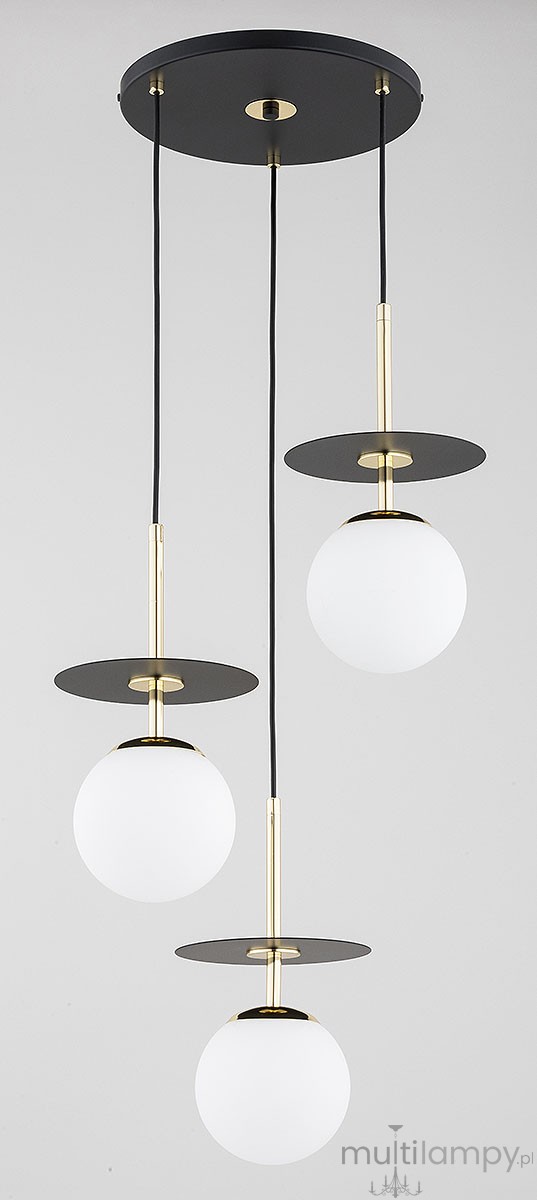 Qeency lampa wisząca 3xE14 czarna biały 62573