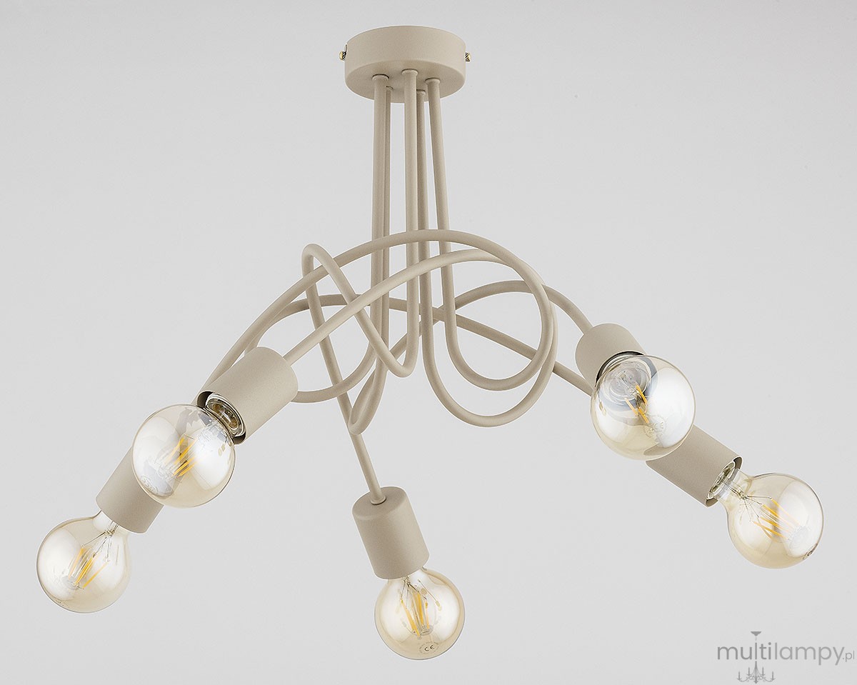 Tango lampa wisząca 5xE27 beżowa 63399