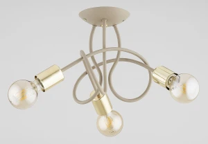 Hossa lampa sufitowa 3xE27 beżowa złota 62606