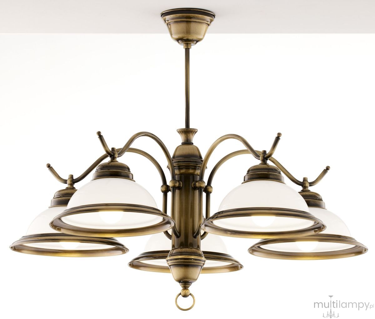 Opal żyrandol 5xE27 mosiądz patynowany 15