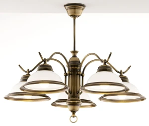 Opal żyrandol 5xE27 mosiądz patynowany 15