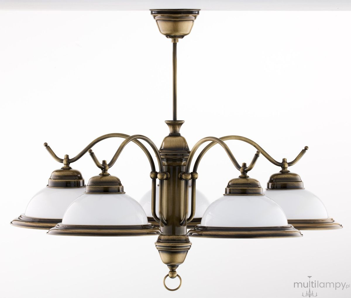 Opal żyrandol 5xE27 mosiądz patynowany 15