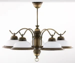 Opal żyrandol 5xE27 mosiądz patynowany 15