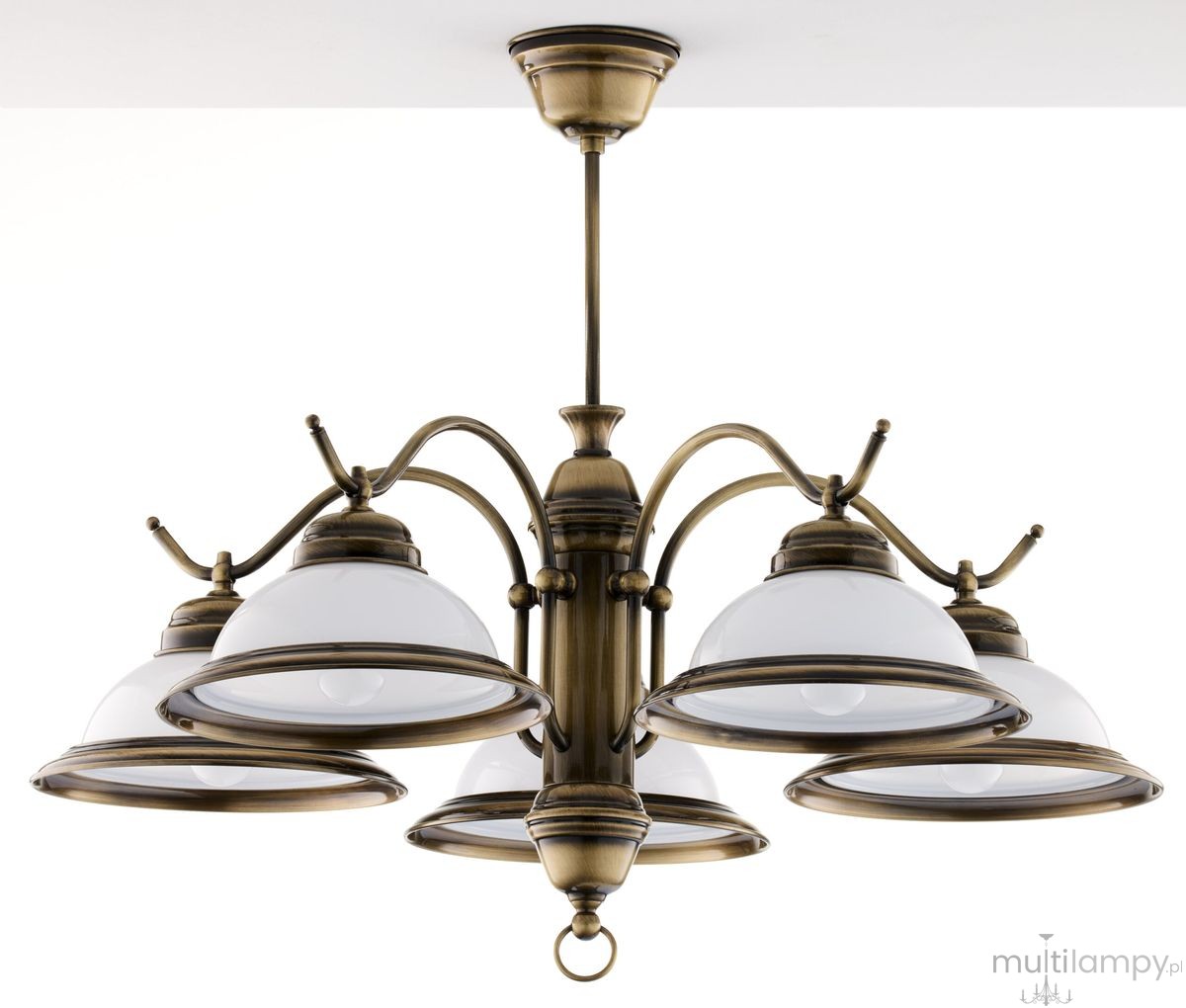 Opal żyrandol 5xE27 mosiądz patynowany 15