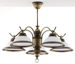 Opal żyrandol 5xE27 mosiądz patynowany 15