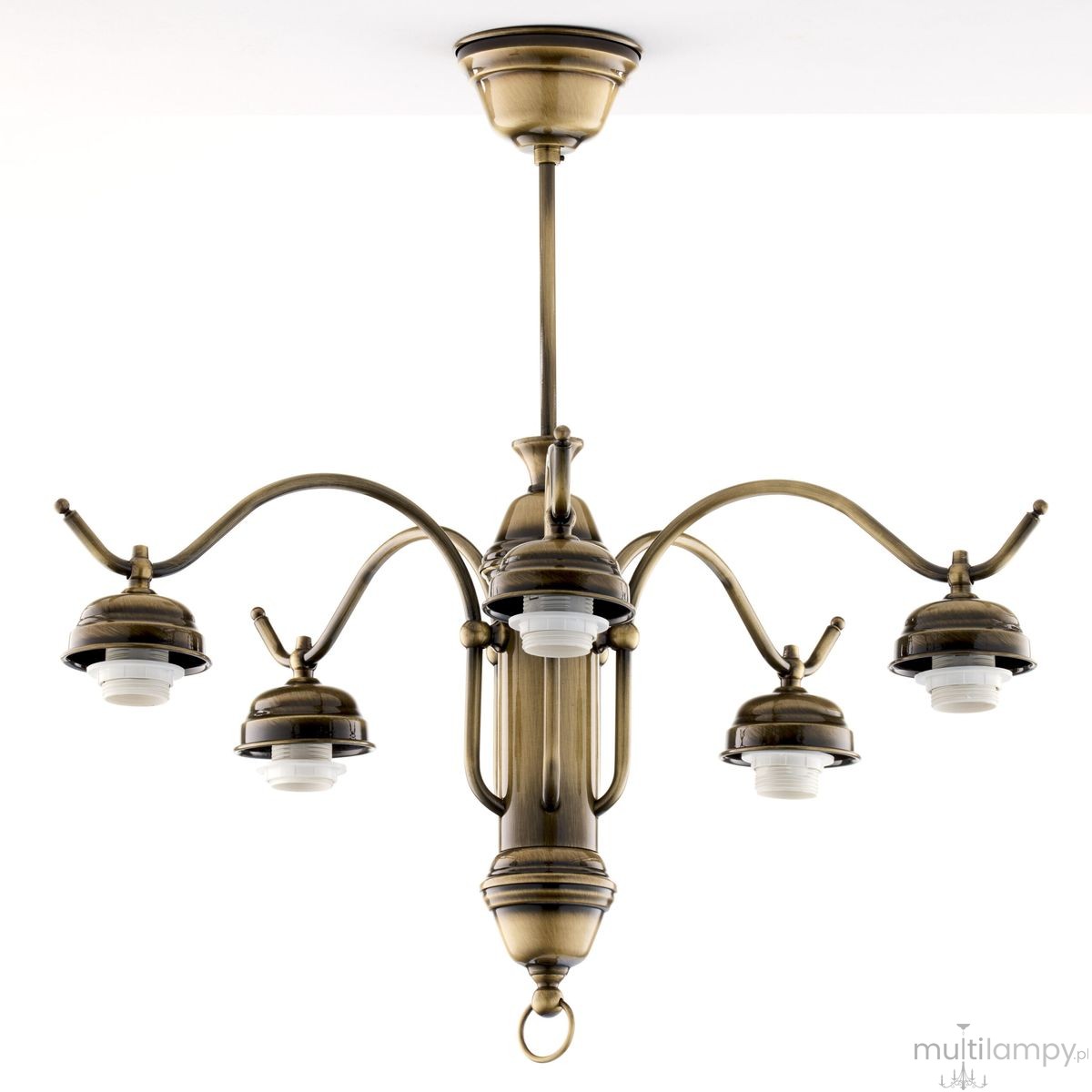 Opal żyrandol 5xE27 mosiądz patynowany 15