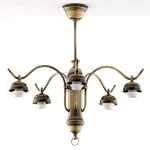 Opal żyrandol 5xE27 mosiądz patynowany 15