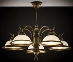 Opal żyrandol 5xE27 mosiądz patynowany 15