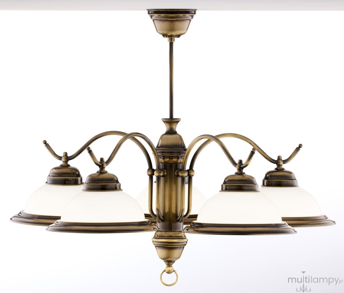 Opal żyrandol 5xE27 mosiądz patynowany 15