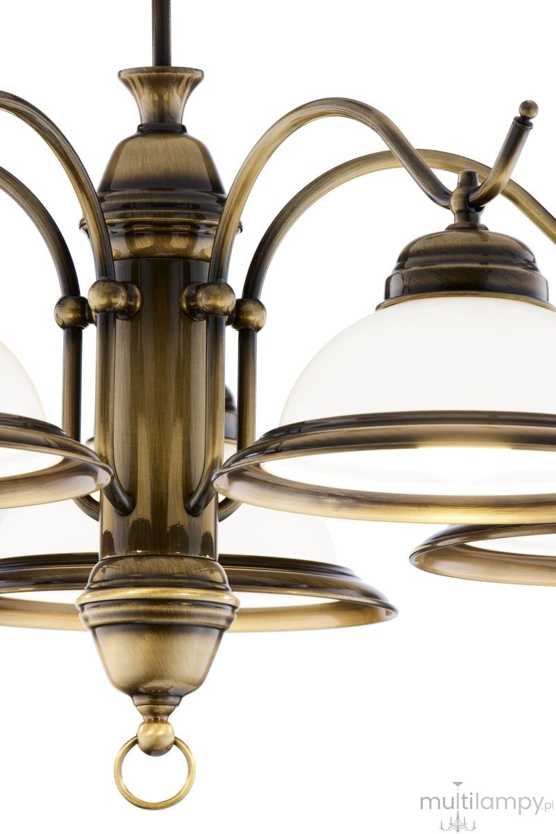 Opal żyrandol 5xE27 mosiądz patynowany 15
