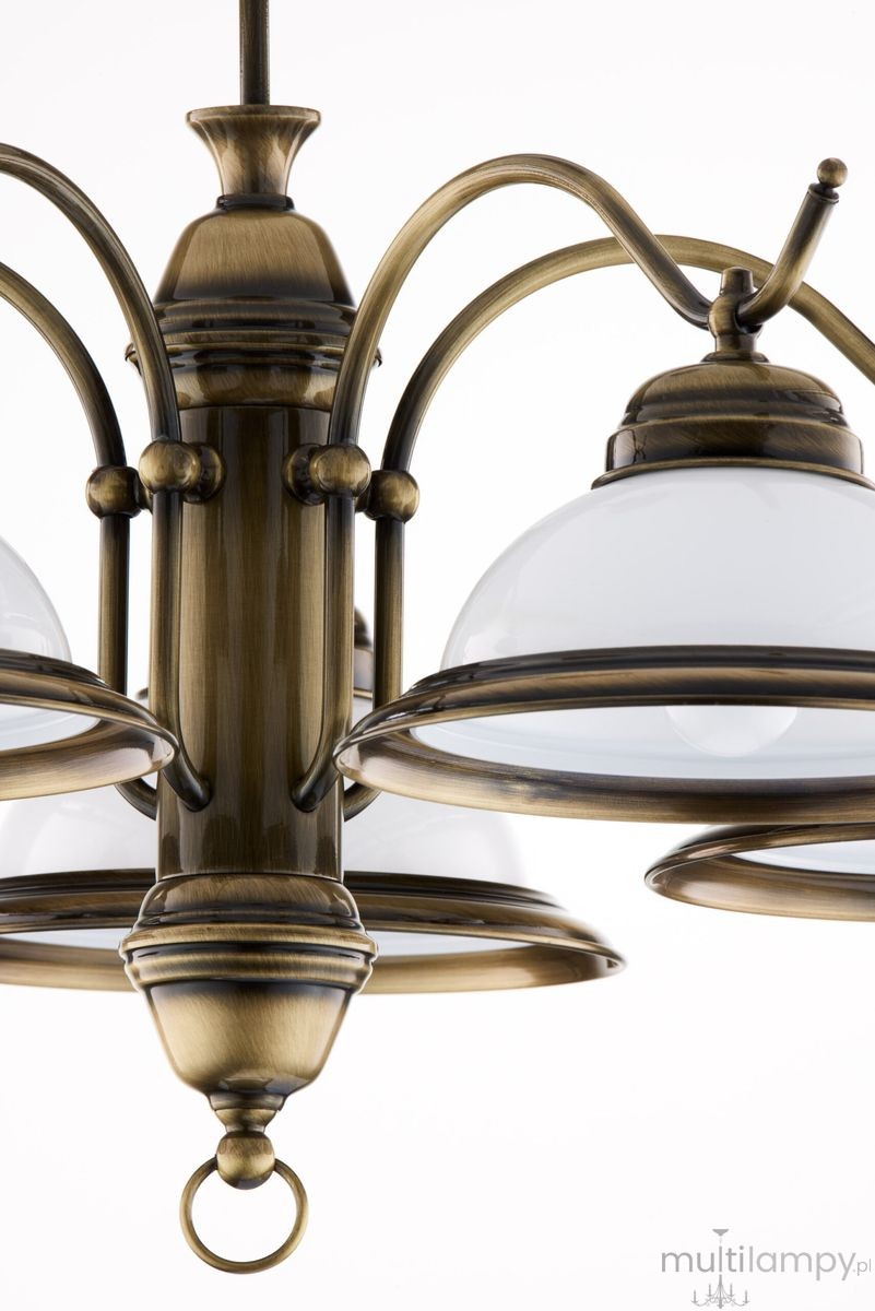 Opal żyrandol 5xE27 mosiądz patynowany 15