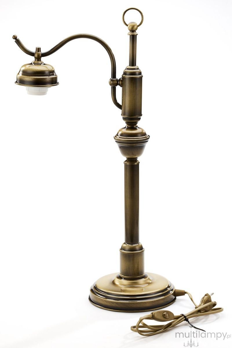 Opal lampka biurkowa 1xE27 mosiądz patynowany 16