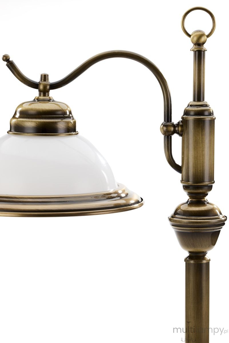 Opal lampka biurkowa 1xE27 mosiądz patynowany 16