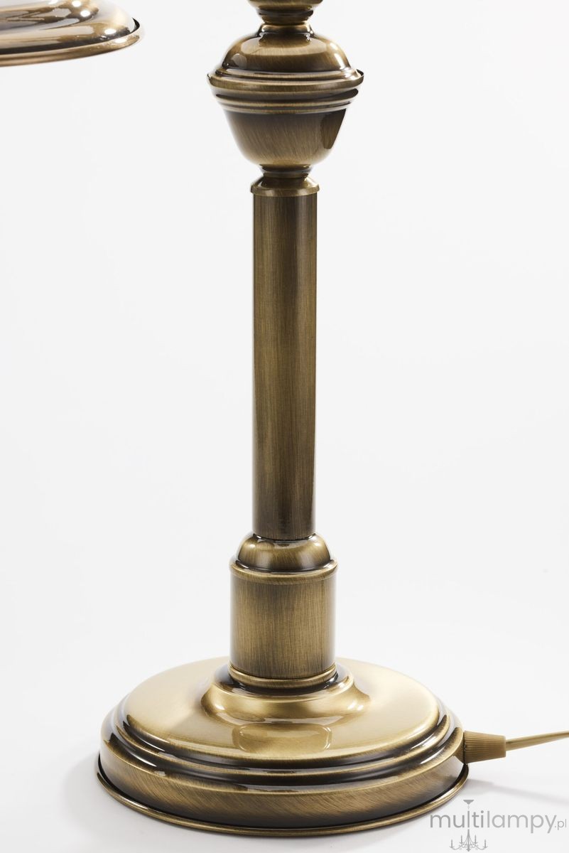 Opal lampka biurkowa 1xE27 mosiądz patynowany 16