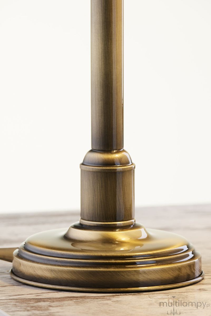 Opal lampka biurkowa 1xE27 mosiądz patynowany 16