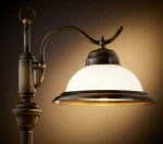 Opal lampka biurkowa 1xE27 mosiądz patynowany 16