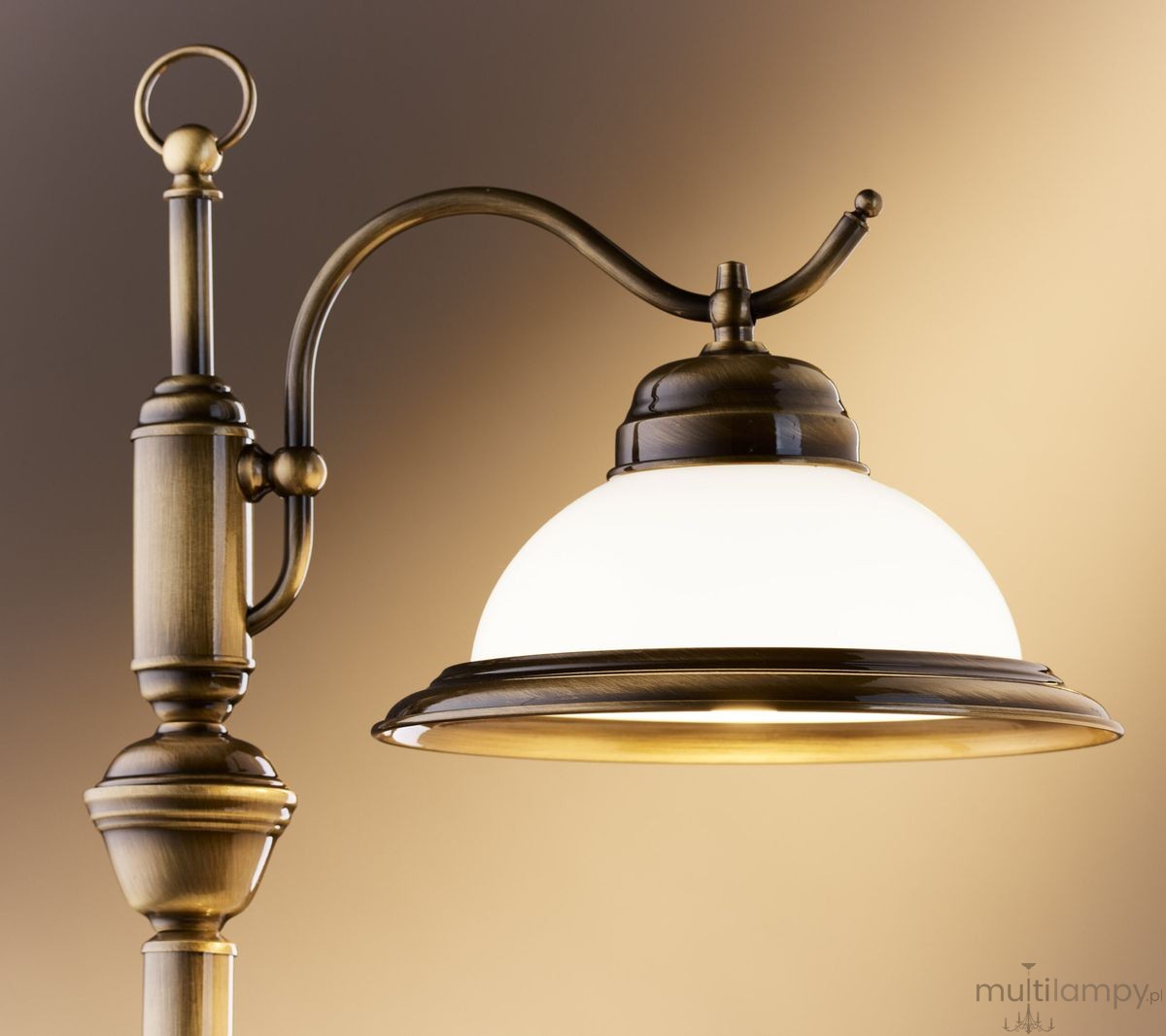 Opal lampka biurkowa 1xE27 mosiądz patynowany 16