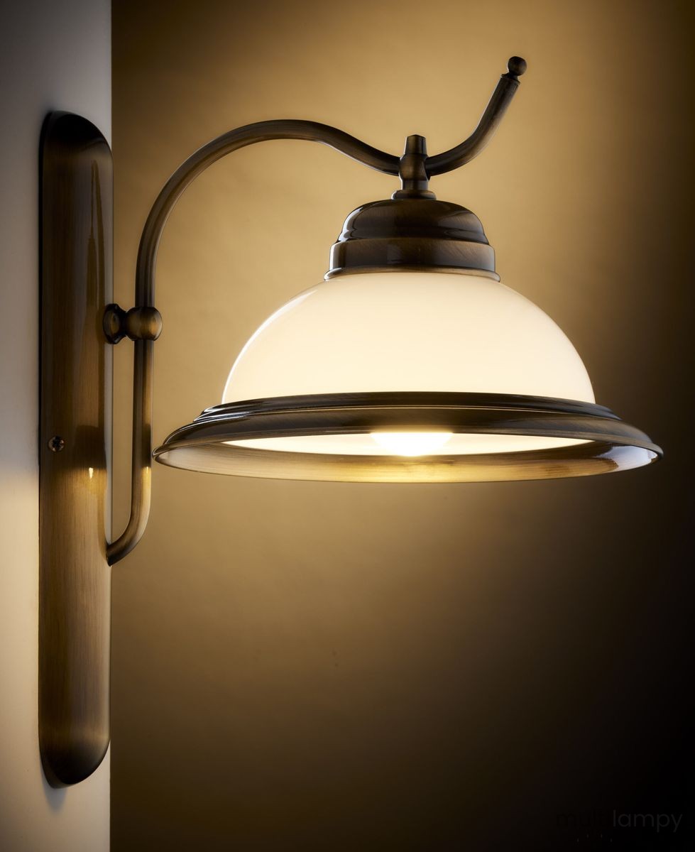 Opal kinkiet 1xE27 mosiądz patynowany 18