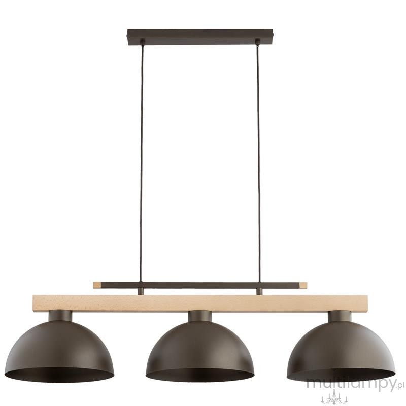 Verta lampa wisząca 3xE27 czekoladowy brąz drewno 62623