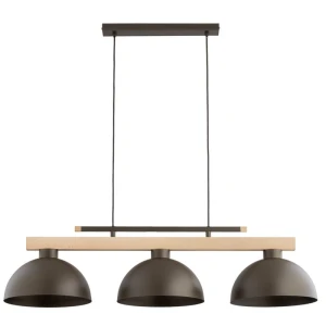 Verta lampa wisząca 3xE27 czekoladowy brąz drewno 62623