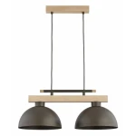 Verta lampa wisząca 2xE27 czekoladowy brąz drewno 62626