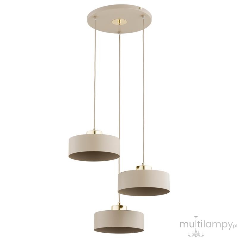 Selia lampa wisząca 3xE27 beżowa złota 62622