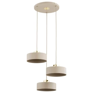 Selia lampa wisząca 3xE27 beżowa złota 62622